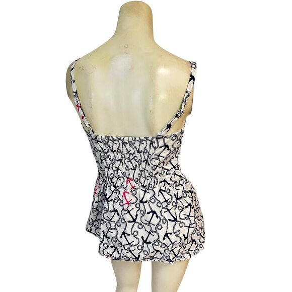 Lilly Pulitzer Gardenia Peplum Tank Top Ahoy There Size 6 - Picture 4 of 6